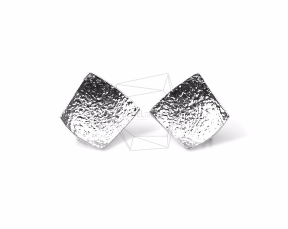 ERG-555-MR【2個入り】テクスチャスクエアピアス,Texture Square post Earring 1枚目の画像