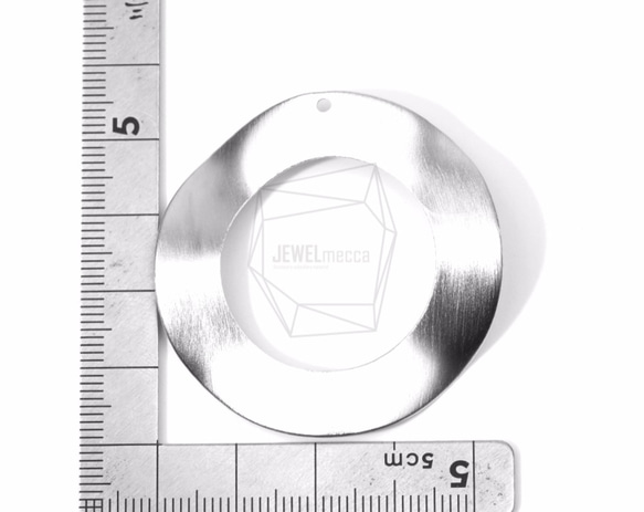 PDT-1255-MR【2個入り】ブラシテクスチャラウンドペンダント,Brush Textured Round Wave 5枚目の画像