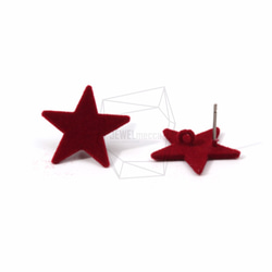 ERG-594-G【2個入り】ベルベットスターピアス ,velvet star Post Earring 2枚目の画像