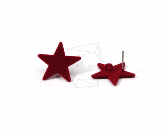 ERG-594-G【2個入り】ベルベットスターピアス ,velvet star Post Earring 2枚目の画像