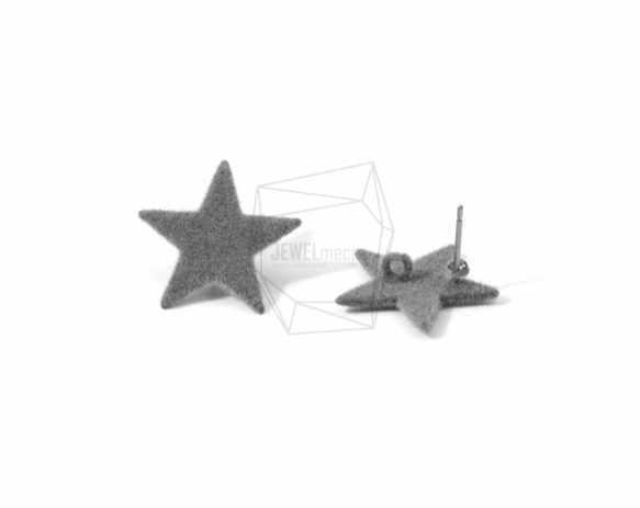 ERG-595-G【2個入り】ベルベットスターピアス ,velvet star Post Earring 2枚目の画像