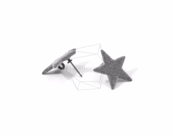 ERG-595-G【2個入り】ベルベットスターピアス ,velvet star Post Earring 3枚目の画像