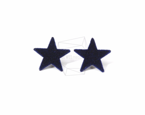 ERG-596-G【2個入り】ベルベットスターピアス ,velvet star Post Earring 1枚目の画像