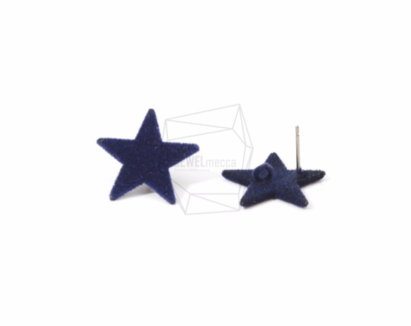 ERG-596-G【2個入り】ベルベットスターピアス ,velvet star Post Earring 2枚目の画像