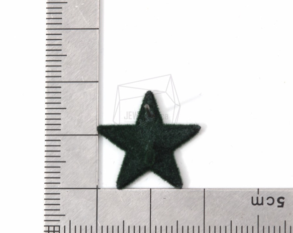 ERG-597-G [2片]茸星耳環，天鵝絨星郵政耳環 第5張的照片