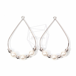 PDT-1251-R【2個入り】ワイヤーティアドロップパール,Wire Tear Drop With Pearls 1枚目の画像