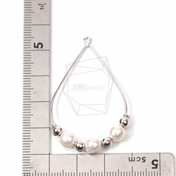 PDT-1251-R【2個入り】ワイヤーティアドロップパール,Wire Tear Drop With Pearls 5枚目の画像