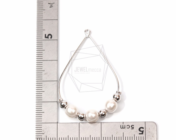 PDT-1251-R【2個入り】ワイヤーティアドロップパール,Wire Tear Drop With Pearls 5枚目の画像