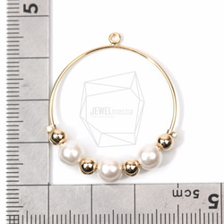 PDT-1252-G【2個入り】ワイヤーラウンドパール,Wire Round With Pearls Pendant 5枚目の画像