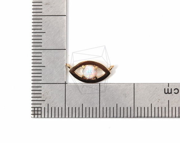 CNT-172-G【2個入り】アイオパールコネクタ,Eye opal connector/6mm X 14mm 5枚目の画像