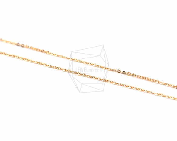 CHN-010-G [6米]項鍊鏈，230sf，鏈，有光澤鍍金 第2張的照片