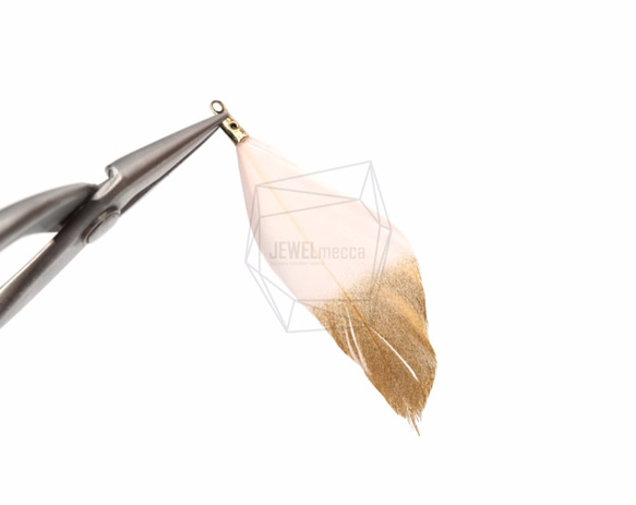 BSC-449-G【5個入り】ダックフェザーチャーム,Gold Dipped Duck Feather Charm 4枚目の画像