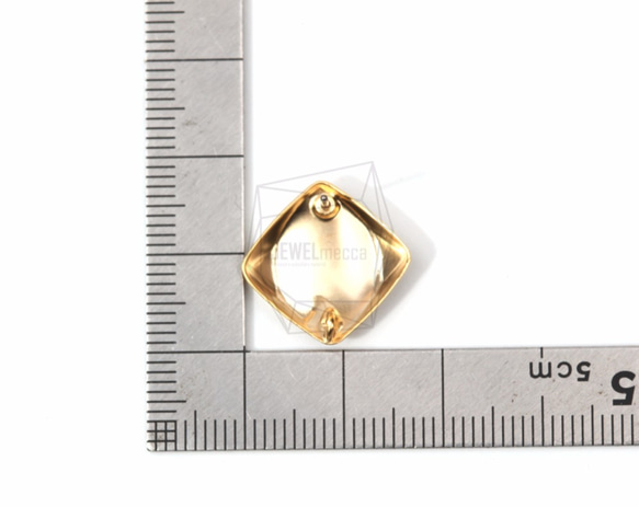 ERG-585-MG【2件】鑽石刷耳環，鑽石形狀刷狀紋理 第5張的照片