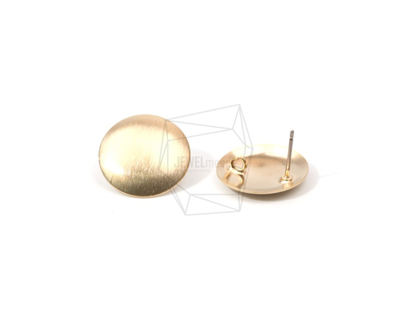 ERG-575-MG [2片]圓形耳環，圓型拉絲紋理郵 第2張的照片