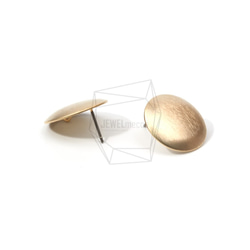 ERG-575-MG [2片]圓形耳環，圓型拉絲紋理郵 第3張的照片