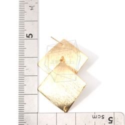 ERG-577-MG [2片]雙羅恩總線耳環，兩個菱形層狀皮革 第5張的照片