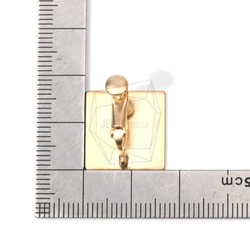 ERG-578-MG [2件]方形耳環/螺旋彈簧，方形拉絲質感 第5張的照片