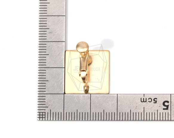 ERG-578-MG [2件]方形耳環/螺旋彈簧，方形拉絲質感 第5張的照片