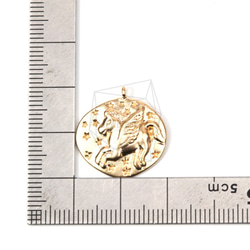 PDT-1262-MG【2個入り】ユニコーンペンダント,Unicorn Pendant/20mm X 20mm 5枚目の画像