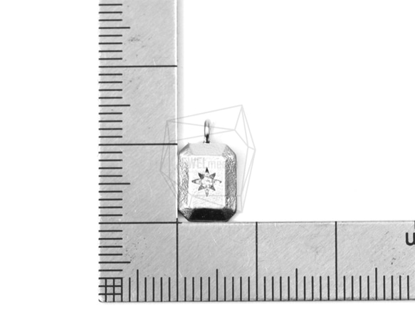 PDT-1270-MR【2個入り】CZオクタゴンペンダント,Setting Zirconia Octagon 5枚目の画像