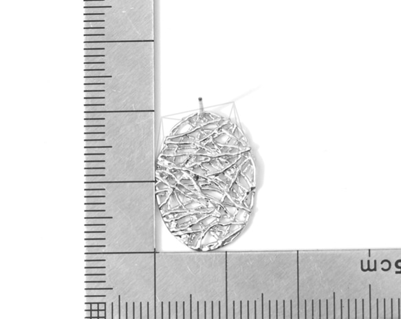 ERG-560-MR [2片]淨橢圓形狀的耳環，網紋橢圓形郵 第5張的照片
