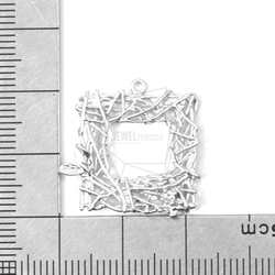 PDT-1293-MR【2個入り】スクエアフレームペンダント,Square Frame netted texture 5枚目の画像