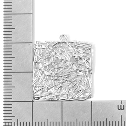 PDT-1296-MR [2個]方形框架吊墜，方形網狀紋理 第5張的照片