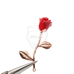 PDT-1316-PG [1片]玫瑰挂件，玫瑰吊墜/紅玫瑰花瓣魅 第4張的照片