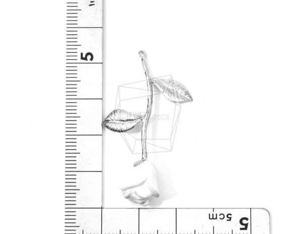 PDT-1317-MR [1片]玫瑰挂件，玫瑰吊墜/白PetalRose魅力 第5張的照片