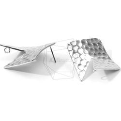 ERG-634-MR【2個入り】スプリットロンバスピアス,Split Rhombus Hammered Texture 3枚目の画像