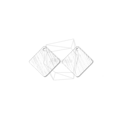 PDT-1360-MR【2個入り】ロンバスペンダント,Rhombus Brushed Texture Pendant 1枚目の画像