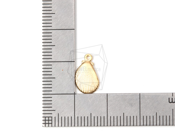 PDT-1363-MG【2個入り】シーシェルペンダント,Tiny Sea shell Pendant 5枚目の画像