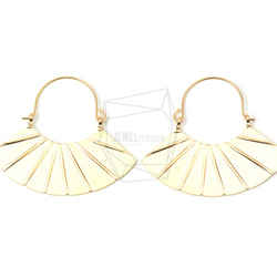 ERG-610-MG/2PCS/フープファンイヤリング/Are Deco Hoop Fan Earring 1枚目の画像