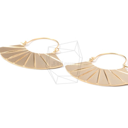 ERG-610-MG/2PCS/フープファンイヤリング/Are Deco Hoop Fan Earring 2枚目の画像