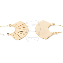 ERG-610-MG/2PCS/フープファンイヤリング/Are Deco Hoop Fan Earring 3枚目の画像