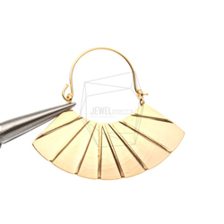 ERG-610-MG/2PCS/フープファンイヤリング/Are Deco Hoop Fan Earring 4枚目の画像