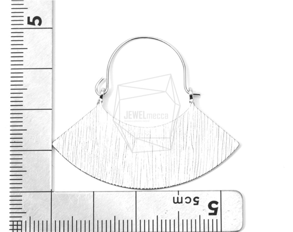 ERG-611-MR / 2PCS /箍趣味耳環/箍風扇耳環拉絲紋理 第5張的照片