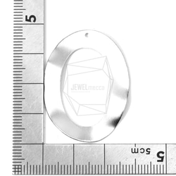 PDT-1341-MR【2個入り】ウエービーオーバルペンダント,Wavy Oval Frame brushed 5枚目の画像