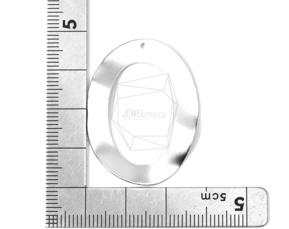 PDT-1341-MR【2個入り】ウエービーオーバルペンダント,Wavy Oval Frame brushed 5枚目の画像