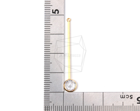 PDT-1348-MG【2個入り】CZバーペンダント,Vertical Bar With CZ/5mm X 40mm 5枚目の画像