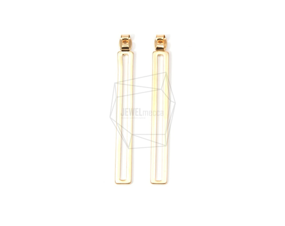 ERG-625-MG【2個入り】レクタングラーピアスキャッ/Rectangular geomertic Earring 1枚目の画像