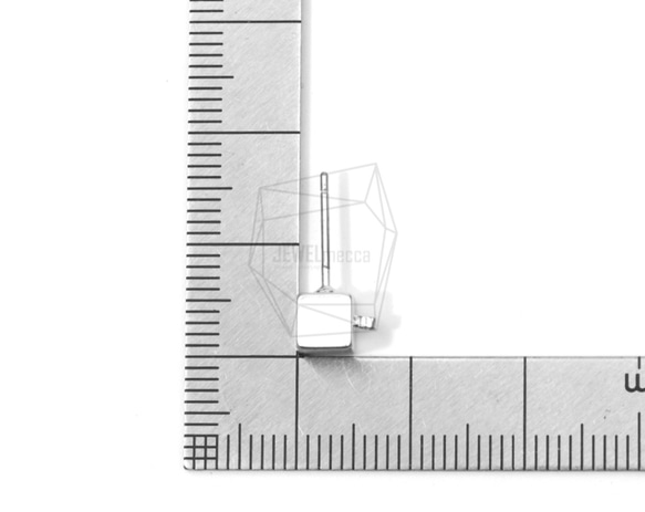 ERG-626-MR [2個]立方耳環，微型立方體郵政耳環 第5張的照片