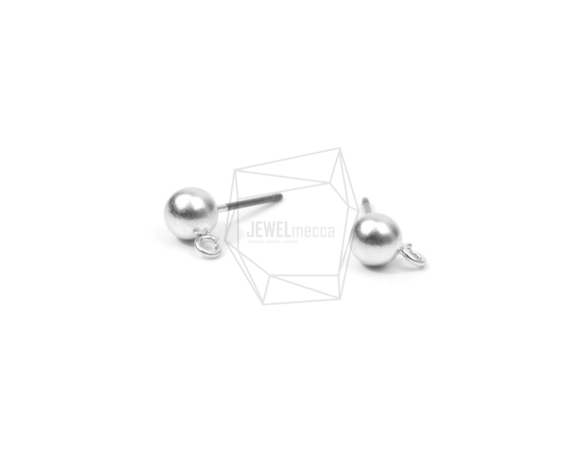 ERG-627-MR [4件]球耳環，微小球郵政耳環/ 5mm x 5mm的 第2張的照片