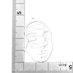 PDT-1351-MR【2個入り】フェイスペンダント,Abstract Face Pendant/25mm X 40mm 5枚目の画像