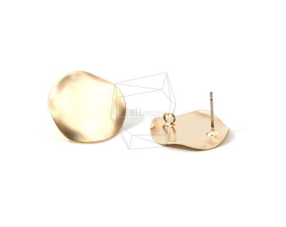 ERG-620-MG【2個入り】ウェービーラウンドピアス,Wavy Round Post Earring 2枚目の画像