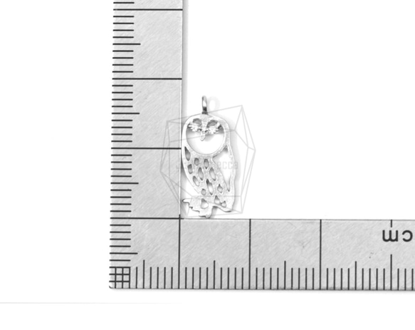 PDT-1324-MR【2個入り】フクロウペンダント,Owl Pendant/10mm X 20mm 5枚目の画像