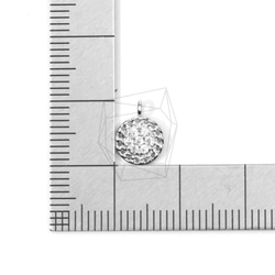 PDT-1327-R【2個入り】Round CZペンダント,Round CZ pendant/10mm X 10mm 5枚目の画像