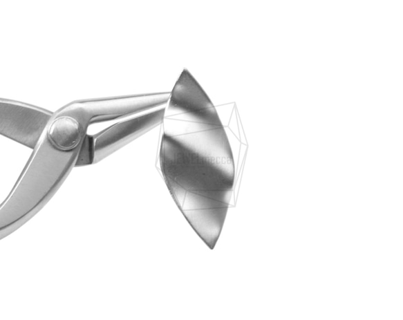 ERG-639-MR【2個】波浪葉子耳環，波浪葉子拉絲紋理崗位 第4張的照片