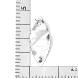 ERG-639-MR【2個】波浪葉子耳環，波浪葉子拉絲紋理崗位 第5張的照片