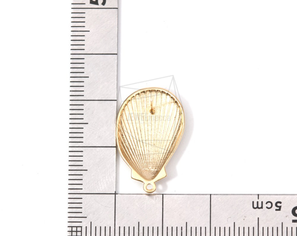 ERG-640-MG【2件】貝殼耳環，貝殼貼耳環/ 15毫米X 25毫米 第5張的照片
